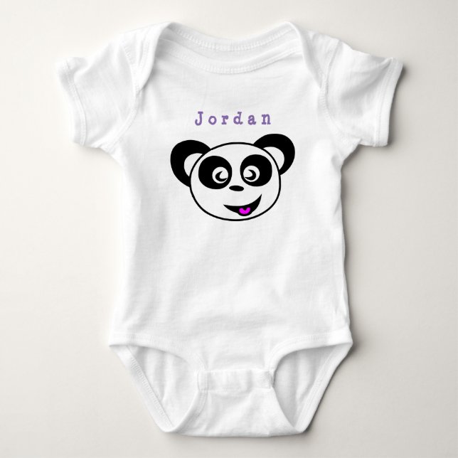 bodysuit funny , panda . baby bodysuit (Front)