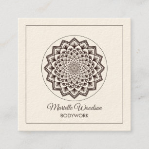 Bodywork Massage Lotus Mandala  Square Business Card