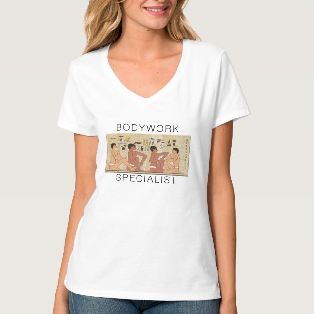 Bodywork Specialist Ancient Reflexology V-Neck Tee (Front)