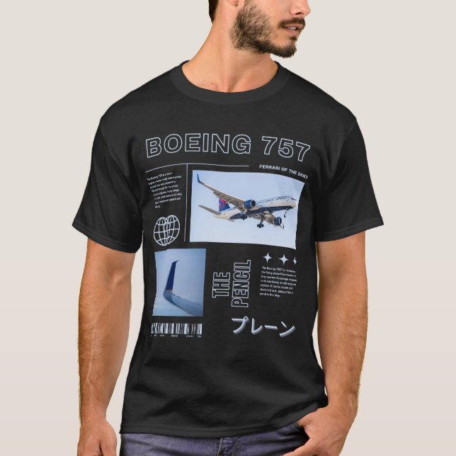 Boeing 757 Graphic Design T-Shirt (Front)