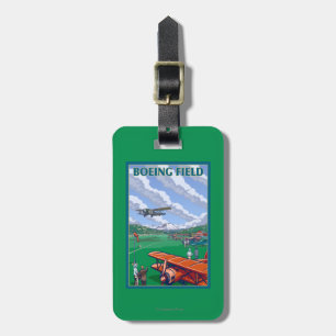 Boeing Field Vintage Travel Poster Luggage Tag