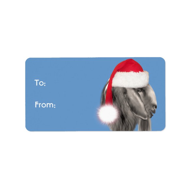 Boer Buck  Goat  Santa Goat Christmas Gift Tag (Front)