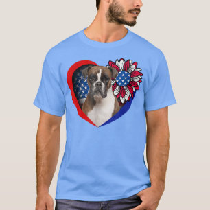 Boer Dog Heart American Flag 4th Of July Usa Flag T-Shirt