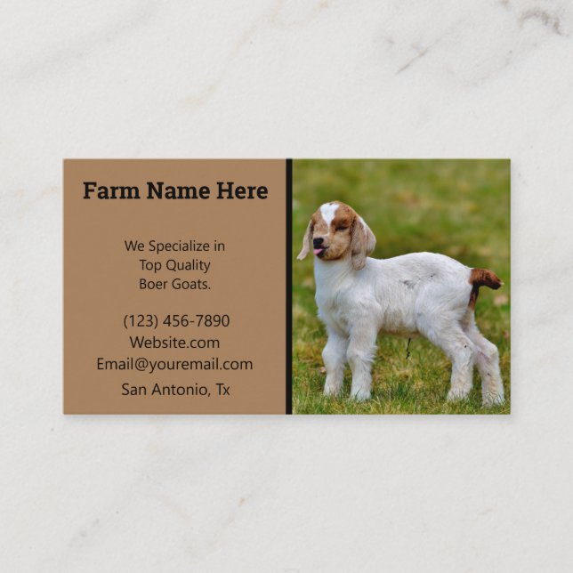 Boer Goat Breeder Business Card (Front)