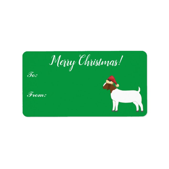 Boer Goat Christmas Gift Tag (Front)