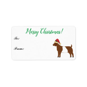 Boer Goat Christmas Gift Tag