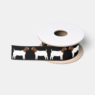 Boer Goat Farm Black Satin Ribbon