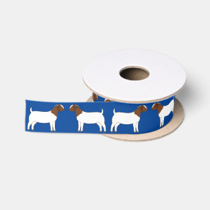 Boer Goat Farm Blue Satin Ribbon