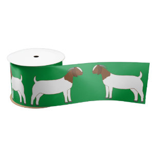 Boer Goat Farm Green Satin Ribbon