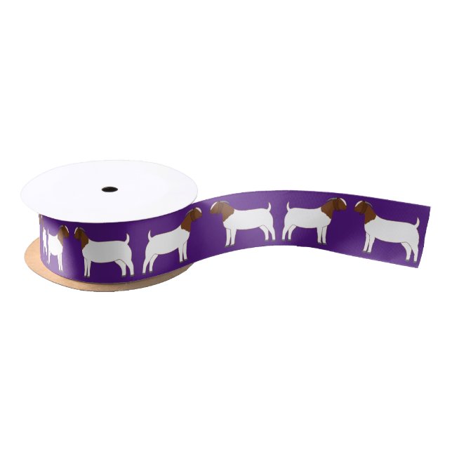 Boer Goat Farm Purple Satin Ribbon (Spool)