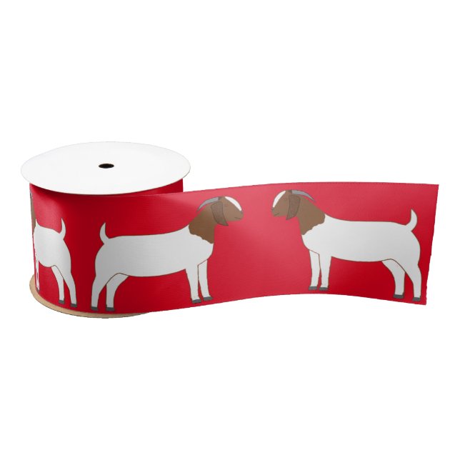 Boer Goat Farm Red Satin Ribbon (Spool)