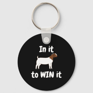 Boer Goat - In it to WIN it Key Ring