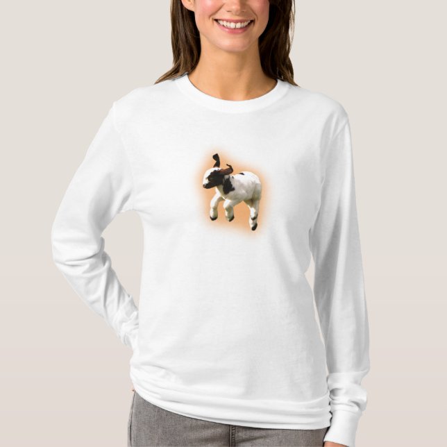 Boer Goat Kid Jumping T-Shirt (Front)