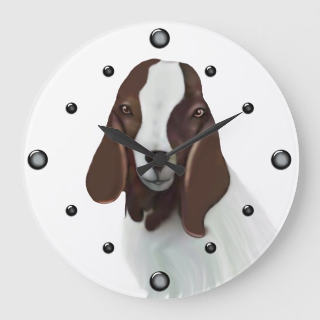 Boer Goat Painting  Wall Clock (Front)