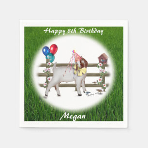 Boer Goat Personalised  Birthday Party Napkins