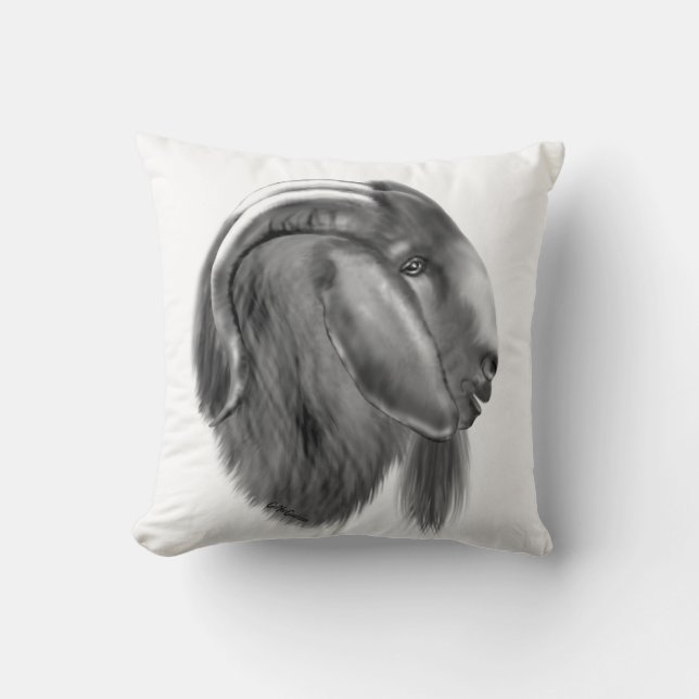 Boer Goat Sketch Herd Name Goat Pillow (Front)
