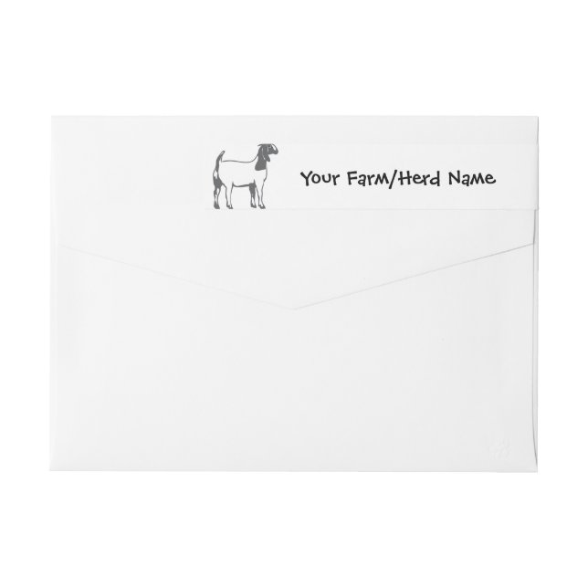 Boer Goat Your Farm Name Wrap Around Address Label (Back)