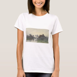Boer Homes on the water in morning mist T-Shirt
