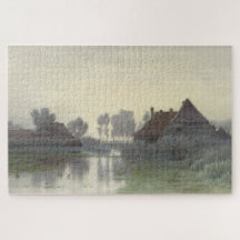 Boer Homes on the Water in the Morning Mist Puzzle