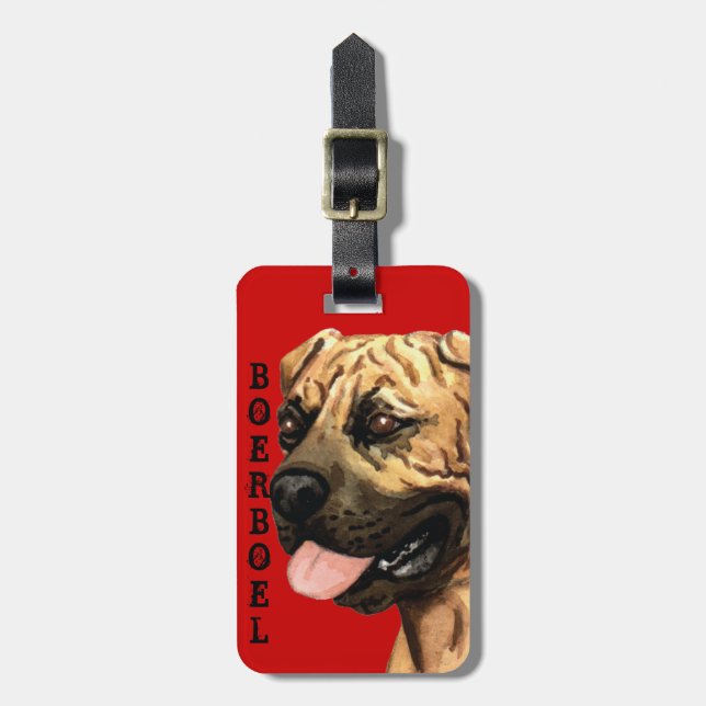 Boerboel Colour Block Luggage Tag (Front Vertical)