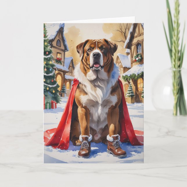 Boerboel Dog Christmas Greeting Card (Front)