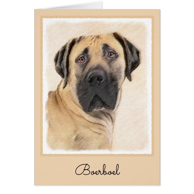 Boerboel Painting - Cute Original Dog Art (Front)