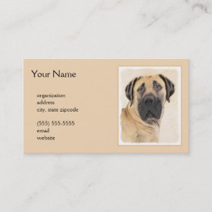 Boerboel Painting - Cute Original Dog Art Business Card