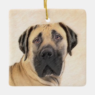 Boerboel Painting - Cute Original Dog Art Ceramic Ornament