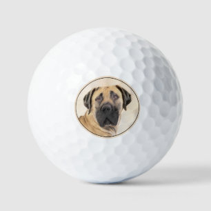 Boerboel Painting - Cute Original Dog Art Golf Balls
