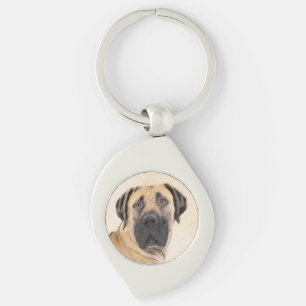 Boerboel Painting - Cute Original Dog Art Key Ring