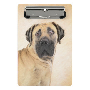 Boerboel Painting - Cute Original Dog Art Mini Clipboard