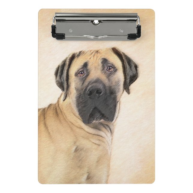 Boerboel Painting - Cute Original Dog Art Mini Clipboard (Front)