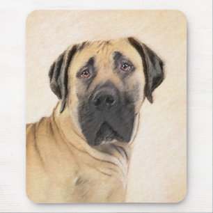 Boerboel Painting - Cute Original Dog Art Mouse Mat