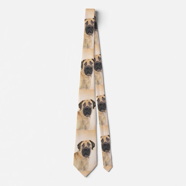 Boerboel Painting - Cute Original Dog Art Tie (Front)