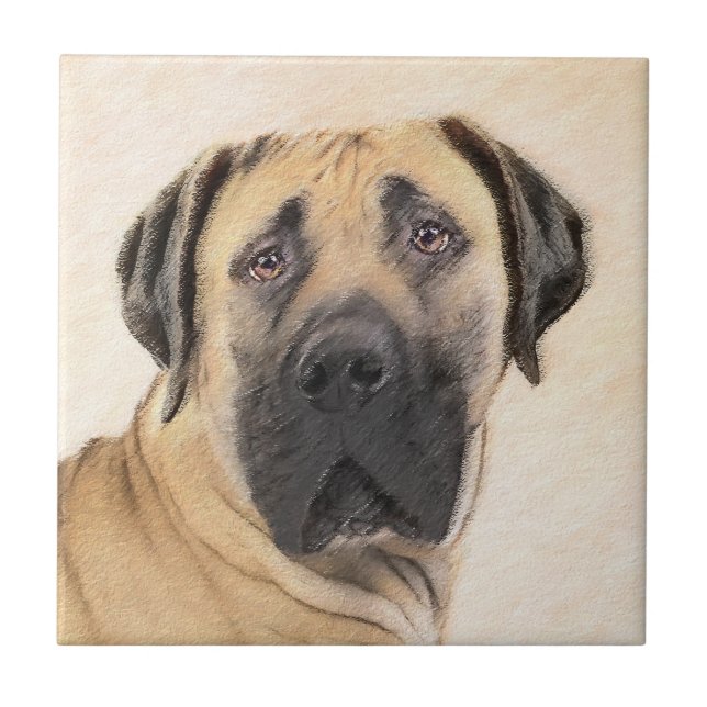 Boerboel Painting - Cute Original Dog Art Tile (Front)