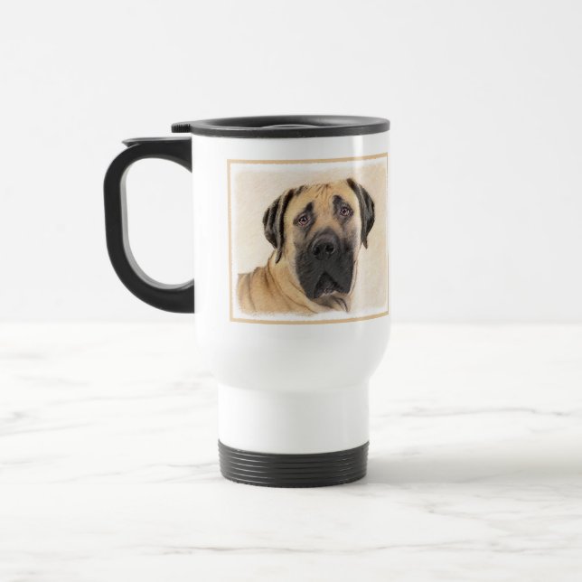 Boerboel Painting - Cute Original Dog Art Travel Mug (Left)
