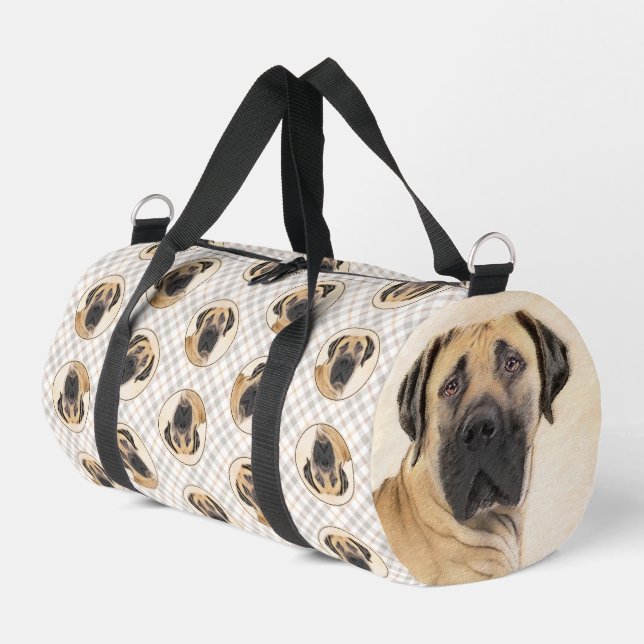 Boerboel Painting Fawn Red Mastiff Pet Dog Art Duffle Bag (Left Corner)