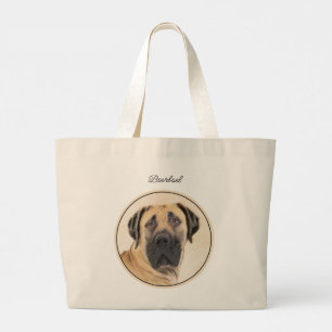 Boerboel Painting Fawn Red Mastiff Pet Dog Art Large Tote Bag