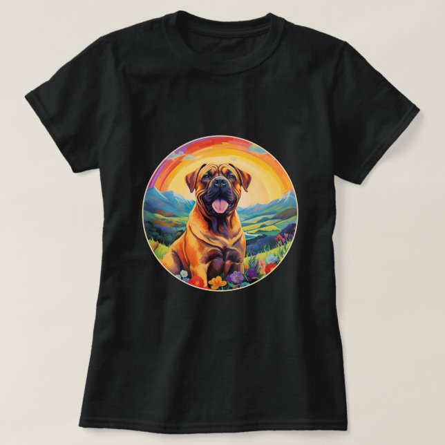 Boerboel Rainbow Bridge Cute South African Mastiff T-Shirt (Design Front)