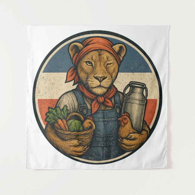 Boerenprotest – Boerin met Trots en Kracht Tapestry (Front)