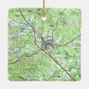 Boerne TX Topo Map Ceramic Ornament