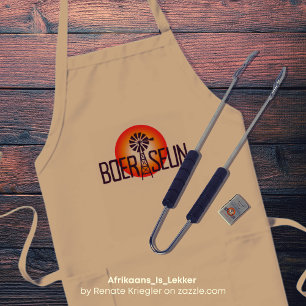 BOERSEUN Windpomp Afrikaans Saffa Expat Braai Long Apron