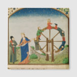 Boethius with the Wheel of Fortune Magnet<br><div class="desc">French School's Ms 3045 fol.22v Boethius with the Wheel of Fortune, from 'De Consolatione Philosophiae', translated by Jean de Meung located at the Bibliotheque Municipale, Rouen, France. The Ms 3045 fol.22v Boethius with the Wheel of Fortune, from 'De Consolatione Philosophiae', translated by Jean de Meung was created around the 15th...</div>