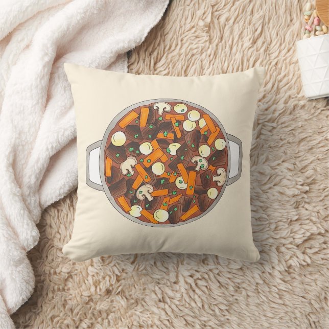 Boeuf Bourguignon Beef Burgundy Stew French Food Cushion (Blanket)