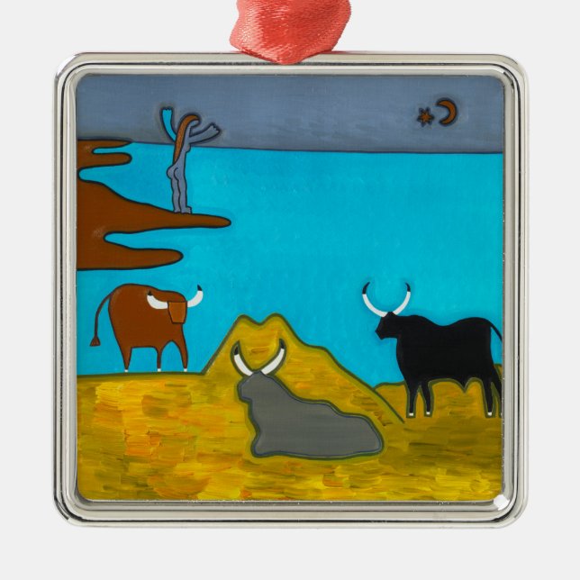 Boeufs d'Italie Metal Tree Decoration (Front)