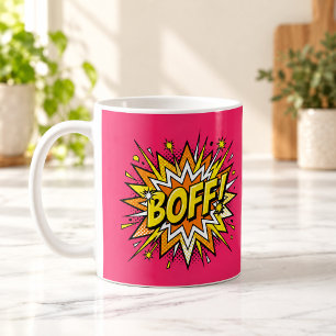 BOFF Comic Book Pop Art Hot Pink Mug