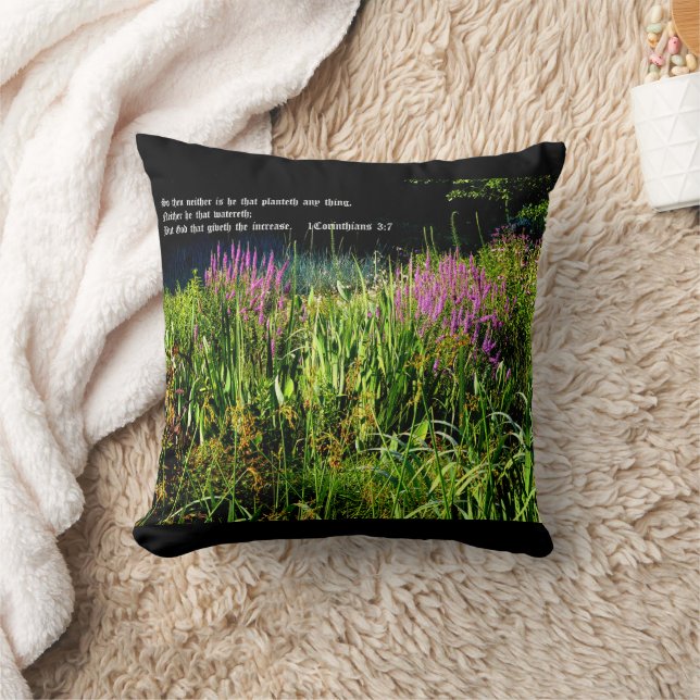 Bog Garden with 1 Corinthians 3:7 Cushion (Blanket)