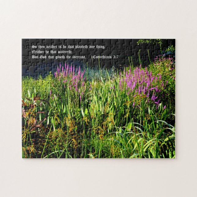 Bog Garden with 1 Corinthians 3:7 Jigsaw Puzzle (Horizontal)