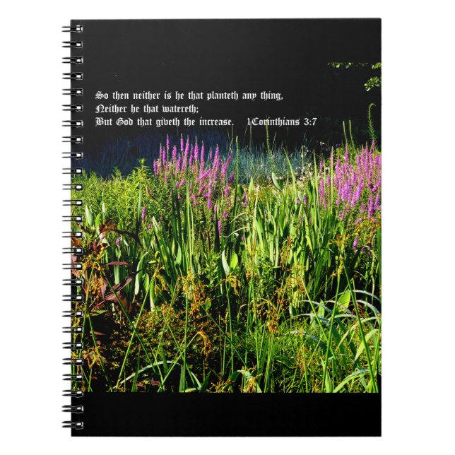 Bog Garden with 1 Corinthians 3:7 Notebook (Front)