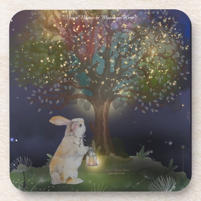 Boganhues "Pipa & Marlow" enchanted forest print Coaster (Front)